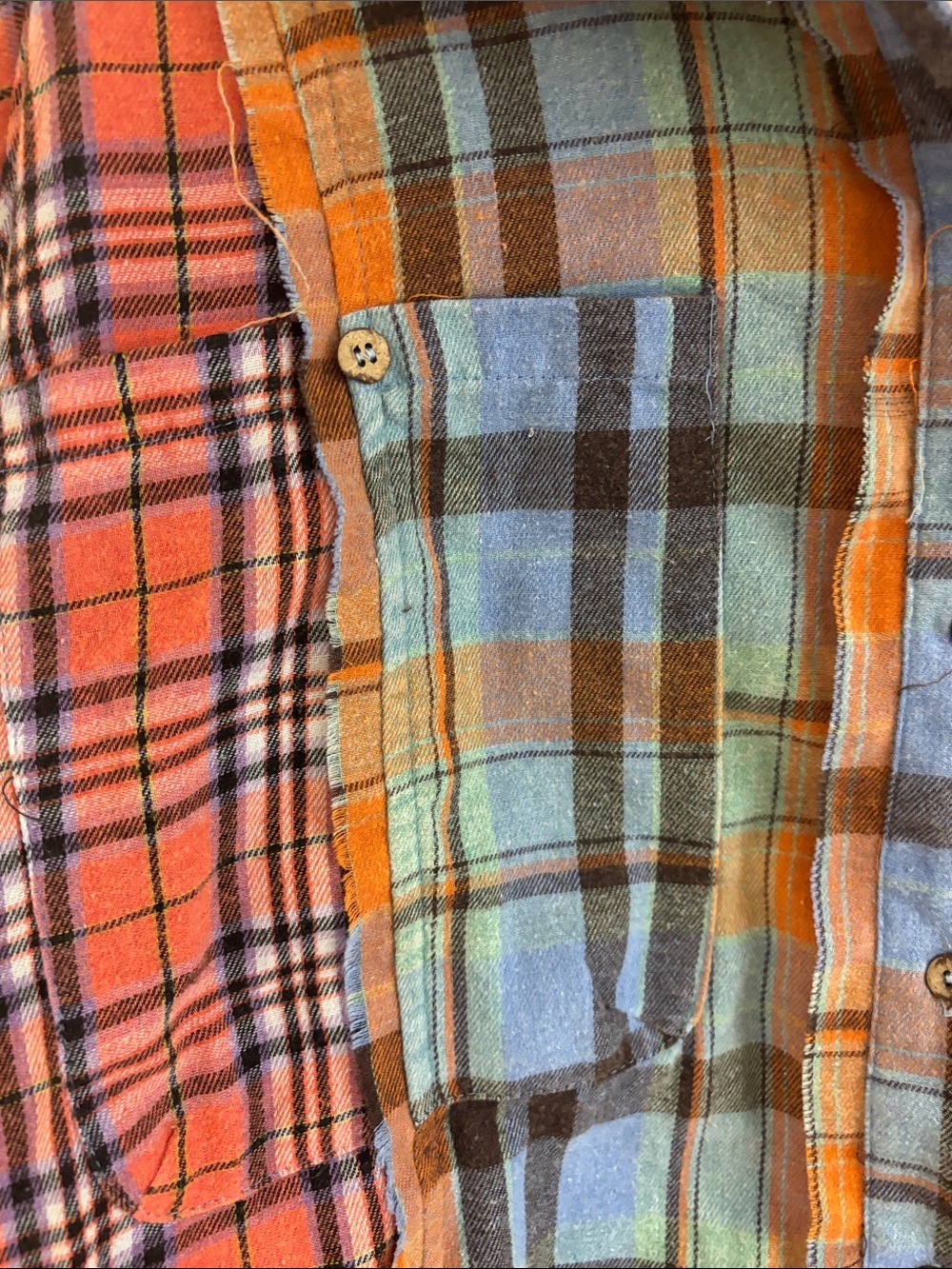 Oli & Hali flannel Multi Patchwork Plaid Button-Down Shirt small - Picture 7 of 9